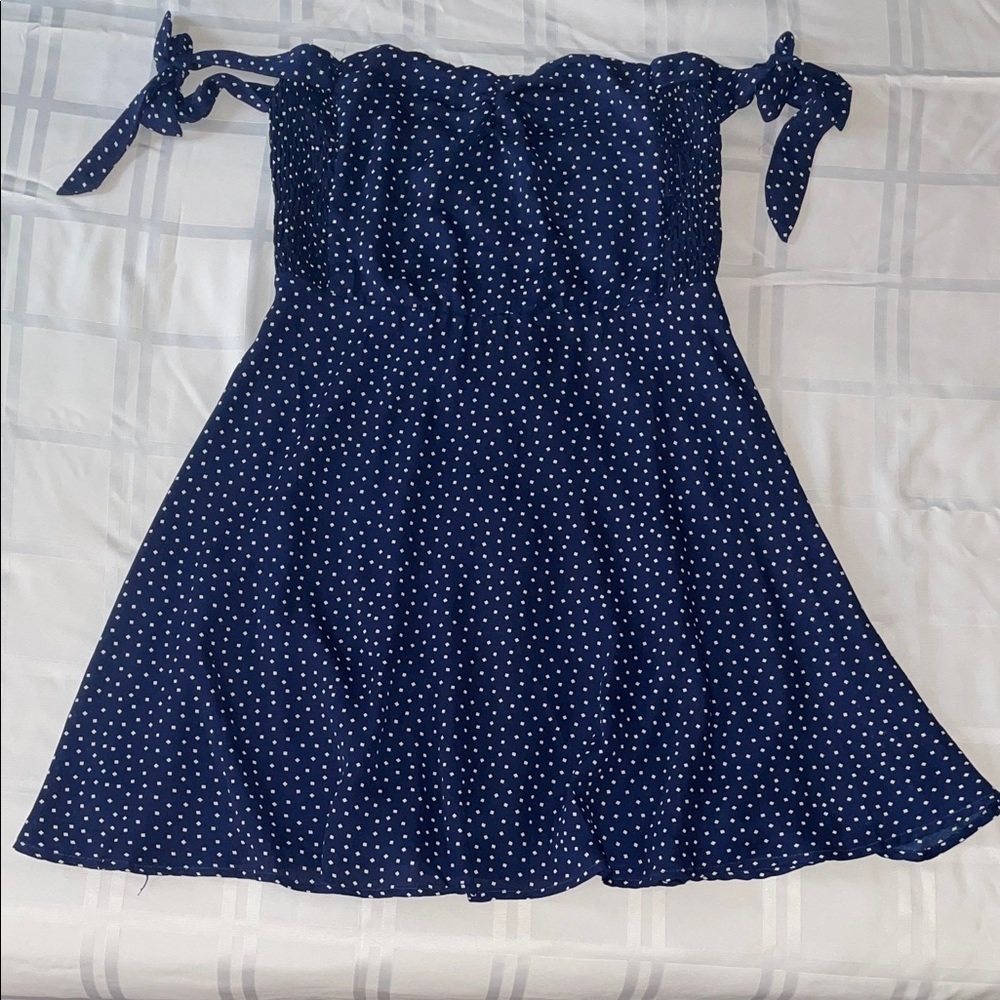Lulu's Navy & White Tie-Shoulder Dress